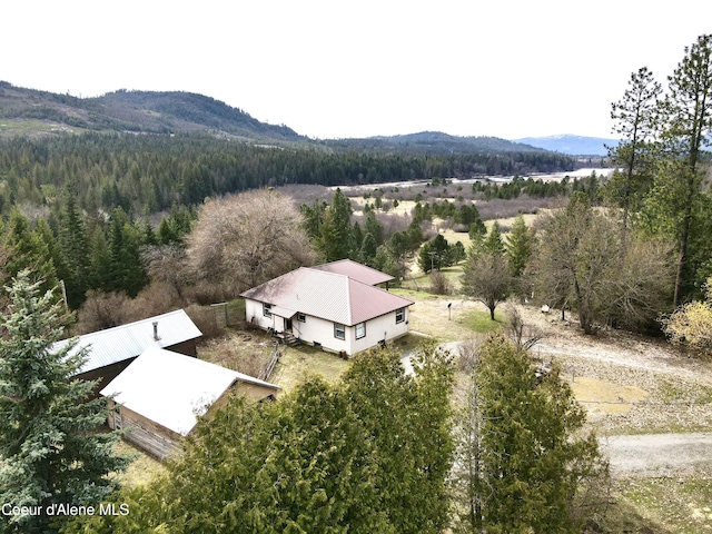 3216 Dufort Rd, Sagle, ID 83860 - view of subject property featuring a mountain backdrop and a heavily wooded area