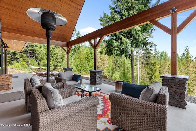 view of patio featuring outdoor lounge area