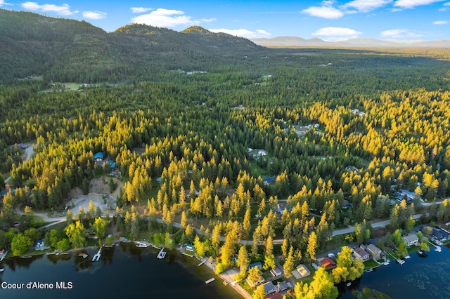 8072 W Radmer Rd, Rathdrum, ID 83858 - aerial view of property and surrounding area with a forest and a water and mountain view
