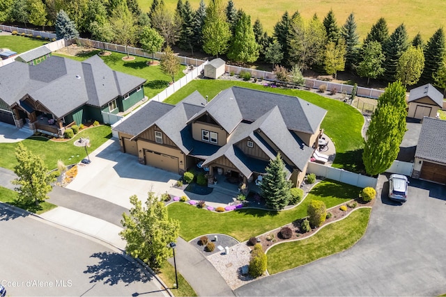 aerial perspective of suburban area