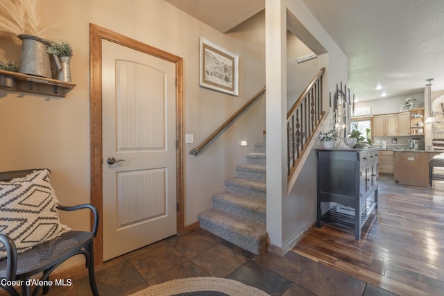 staircase with baseboards
