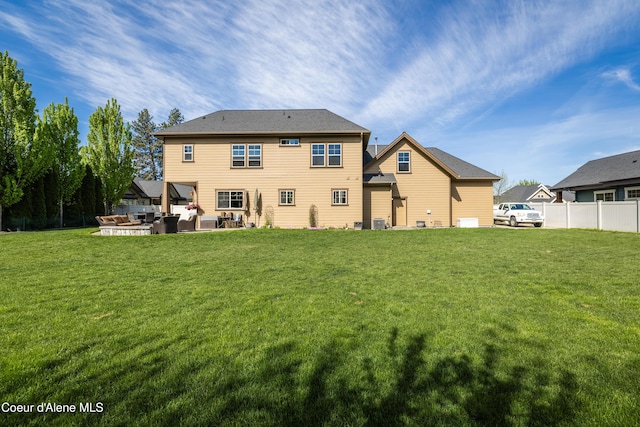 rear view of house featuring an outdoor hangout area and a patio