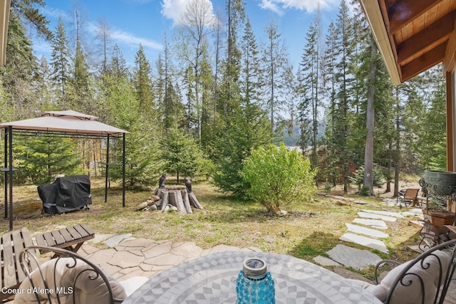 304 Hagman Rd, Nordman, ID 83848 - view of yard featuring a gazebo and a patio