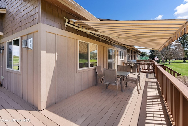 108 Ironwood Dr, Blanchard, ID 83804 - wooden terrace featuring outdoor dining space