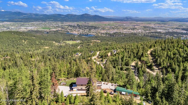 12251 W Blessing Hill Rd, Post Falls, ID 83854 - drone / aerial view of a heavily wooded area and mountains