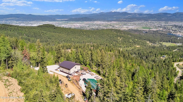 12251 W Blessing Hill Rd, Post Falls, ID 83854 - view of subject property featuring a heavily wooded area and a mountainous background