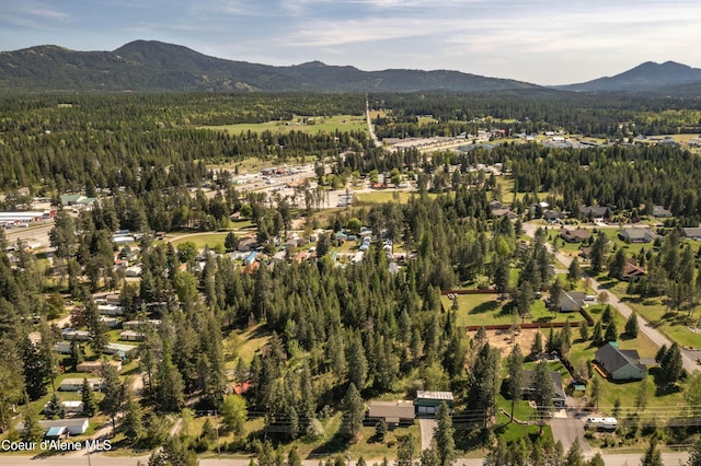 249 Gun Club Rd, Sagle, ID 83860 - aerial overview of property's location with mountains and a forest