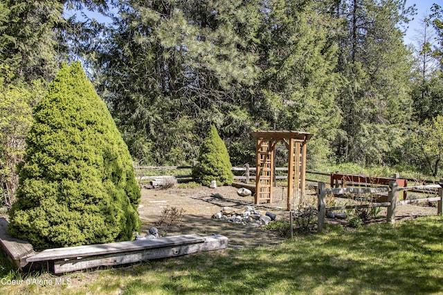 249 Gun Club Rd, Sagle, ID 83860 - view of yard with fence and a wooded view