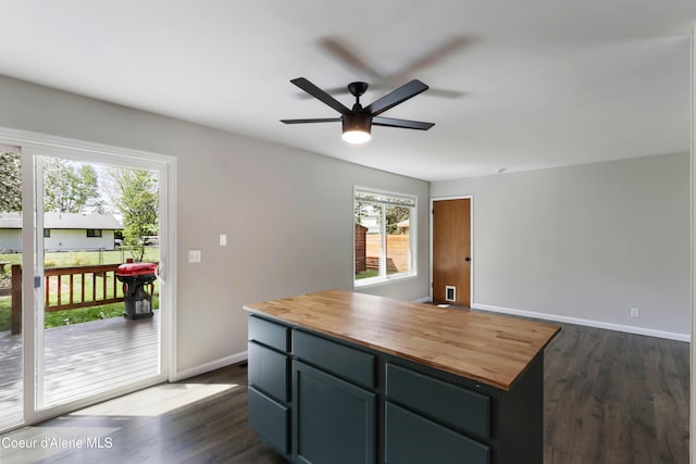 1223 W Superior, Sandpoint, ID 83864 - kitchen with wood counters, dark wood-type flooring, and baseboards