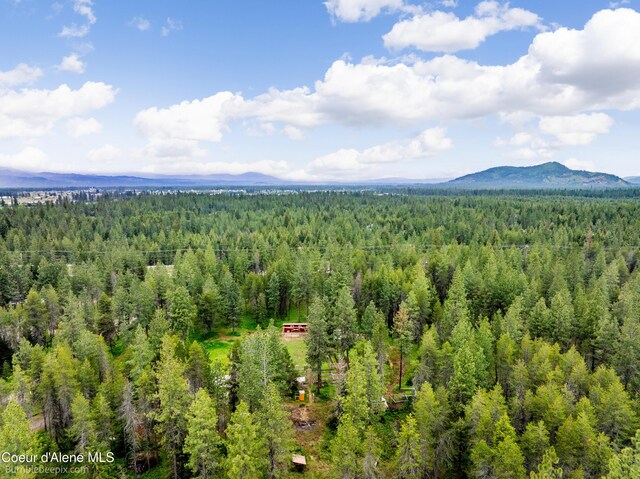 30603 N Riffle Rd, Spirit Lake, ID 83869 - bird's eye view of a heavily wooded area and a mountain backdrop