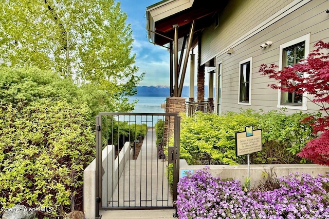 view of home's exterior featuring a water view
