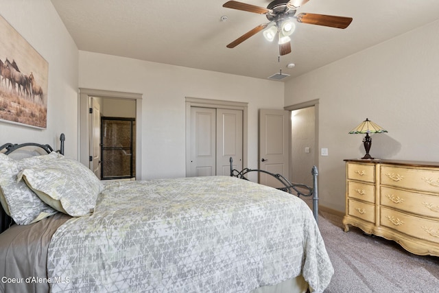 4445 W Greenchain Loop Unit 2, Coeur Dalene, ID 83814 - bedroom with carpet flooring, a closet, ceiling fan, and baseboards