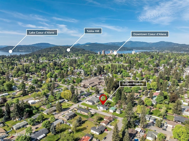 837 N 19th St, Coeur Dalene, ID 83814 - view of property location featuring a water and mountain view and nearby suburban area