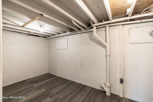 837 N 19th St, Coeur Dalene, ID 83814 - unfinished basement featuring dark wood finished floors