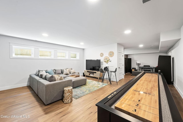 215 W Foster Ave, Coeur Dalene, ID 83814 - game room featuring wood finished floors, baseboards, and recessed lighting