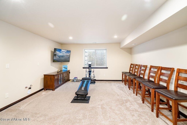 4631 E Alopex Ln, Post Falls, ID 83854 - workout room with baseboards, light colored carpet, and recessed lighting