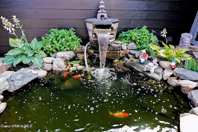 exterior view of a small pond