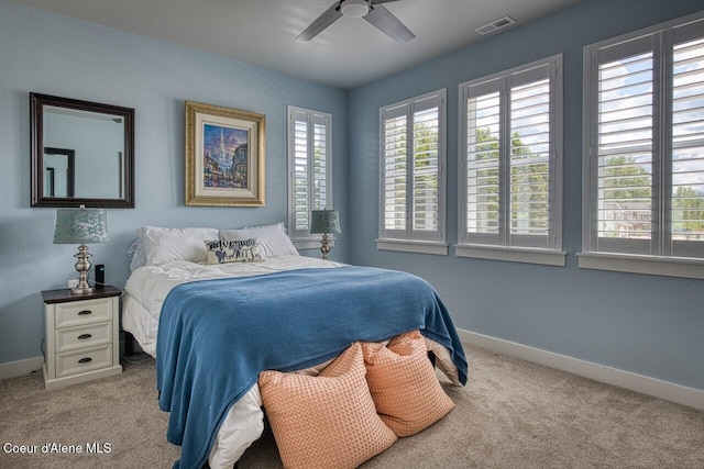 511 University Park Way, Sandpoint, ID 83864 - bedroom with carpet floors, baseboards, and ceiling fan