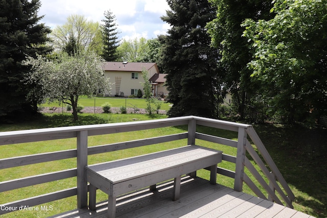 deck with a lawn