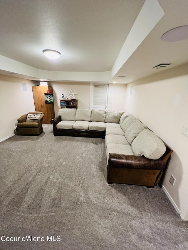 8351 N Audubon Dr, Hayden, ID 83835 - living room featuring carpet and baseboards