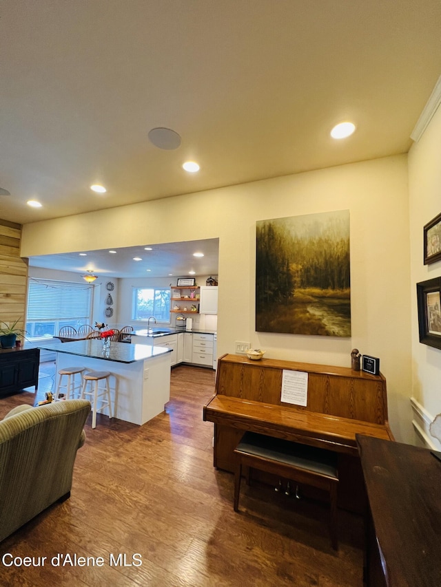 8351 N Audubon Dr, Hayden, ID 83835 - living area featuring wood finished floors and recessed lighting