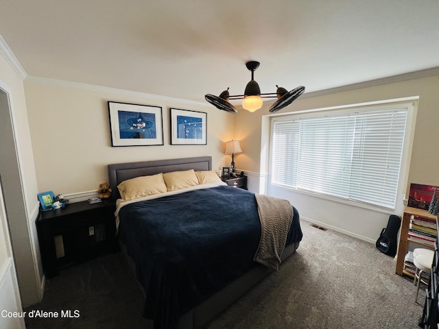 8351 N Audubon Dr, Hayden, ID 83835 - carpeted bedroom featuring crown molding and baseboards