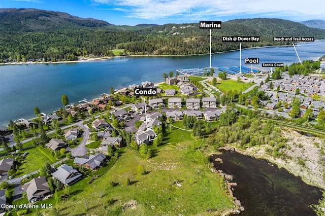 500 Guthrie Pl Unit 1303, Dover, ID 83825 - aerial view of residential area featuring a heavily wooded area and a water and mountain view
