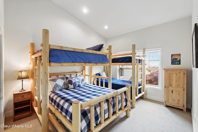 500 Guthrie Pl Unit 1303, Dover, ID 83825 - bedroom with carpet flooring, vaulted ceiling, and recessed lighting