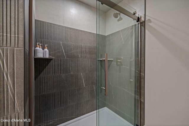 55 S Thistle Down Ln, Laclede, ID 83841 - bathroom with a tile shower