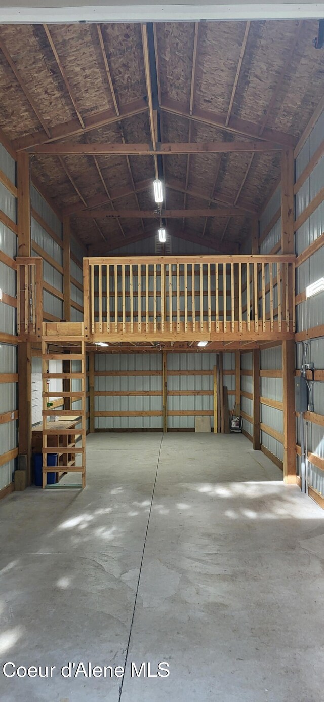 garage featuring metal wall