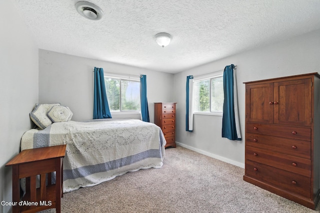6699 Colburn Culver Rd, Sandpoint, ID 83864 - carpeted bedroom featuring multiple windows, baseboards, and a textured ceiling