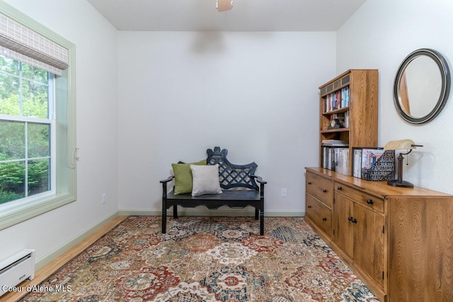 684 Chute Canyon Way, Bonners Ferry, ID 83805 - living area featuring a baseboard radiator, healthy amount of natural light, and baseboards