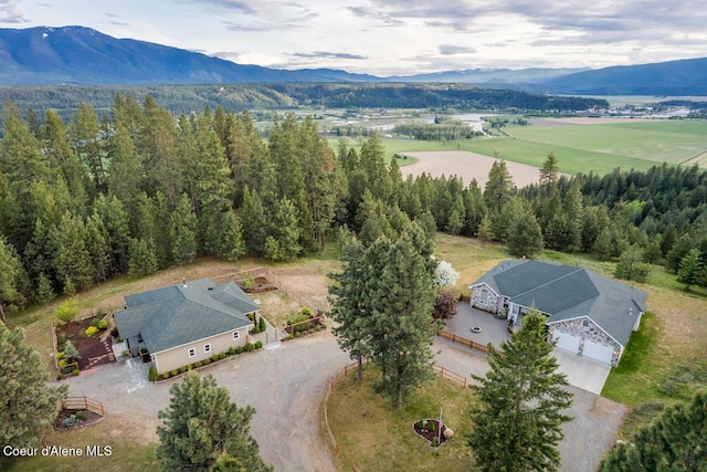 684 Chute Canyon Way, Bonners Ferry, ID 83805 - aerial view of property and surrounding area with a mountain backdrop