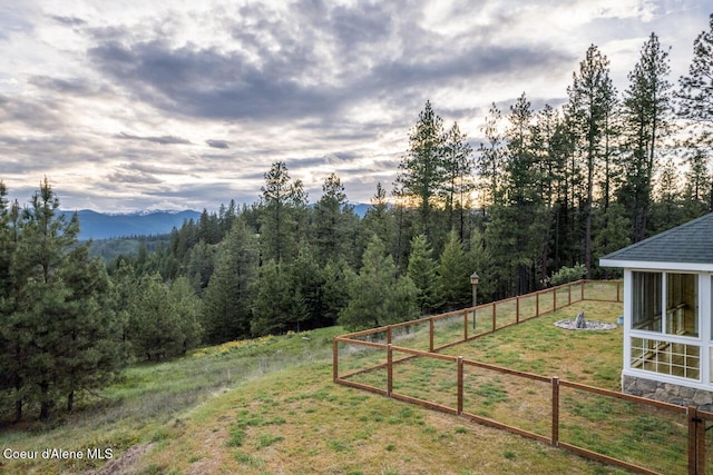 684 Chute Canyon Way, Bonners Ferry, ID 83805 - view of yard with a forest view