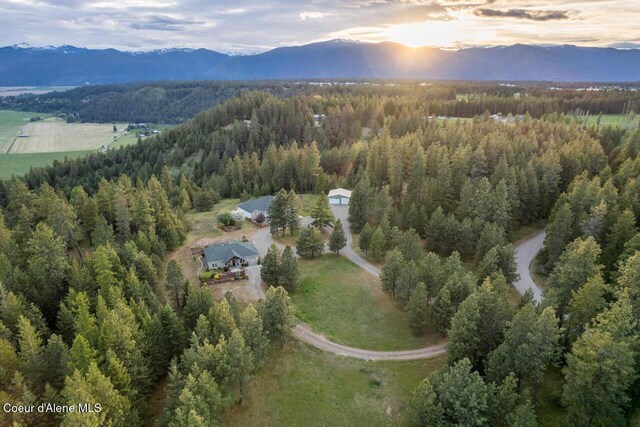 684 Chute Canyon Way, Bonners Ferry, ID 83805 - view of property location featuring mountains and a heavily wooded area