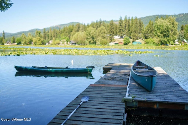 7547 W Channel Ln, Rathdrum, ID 83858 - dock with a water and mountain view and a forest view