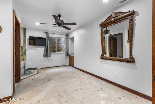 5239 E Dodd Rd, Hayden, ID 83835 - unfurnished living room with ceiling fan and baseboards