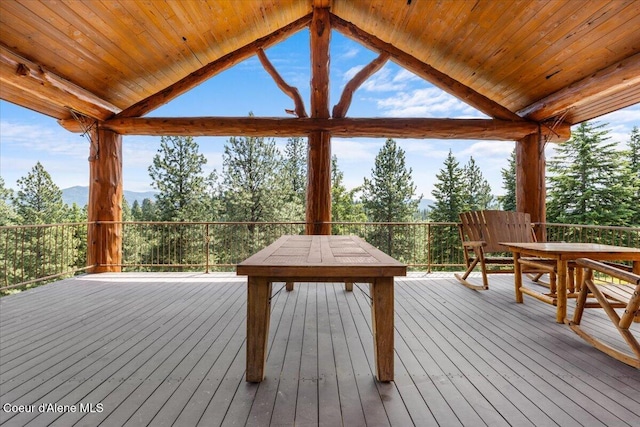 5239 E Dodd Rd, Hayden, ID 83835 - wooden terrace with outdoor dining space
