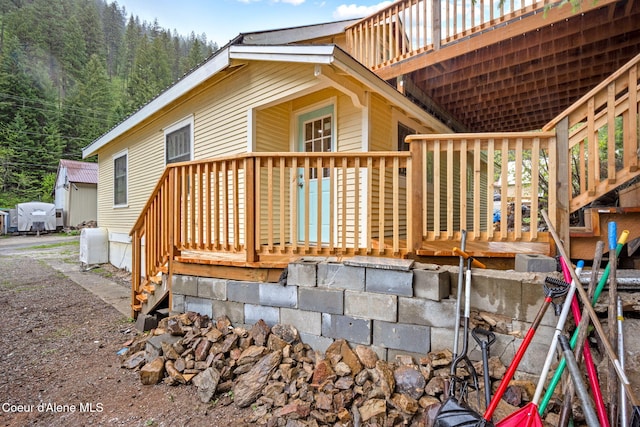 376 Second St, Mullan, ID 83846 - view of property exterior with a wooden deck