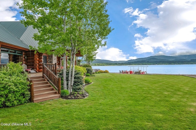 271 W Shore Ln, Sandpoint, ID 83864 - view of grassy yard with a water and mountain view