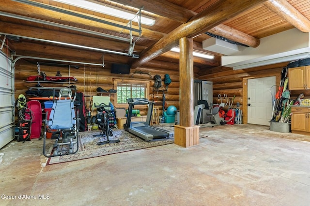 271 W Shore Ln, Sandpoint, ID 83864 - garage featuring wooden ceiling