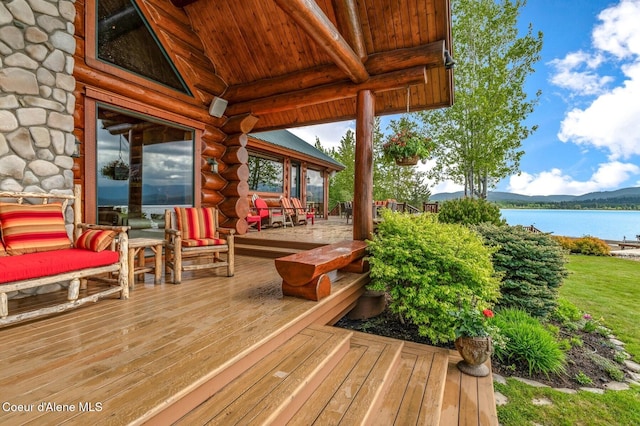 271 W Shore Ln, Sandpoint, ID 83864 - wooden deck featuring a water view