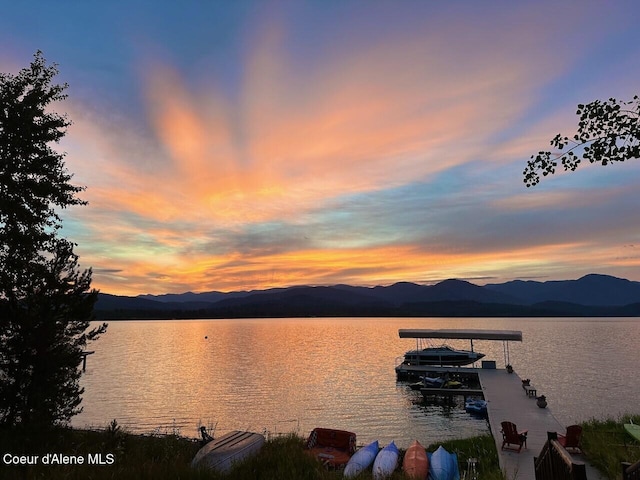 271 W Shore Ln, Sandpoint, ID 83864 - water view with mountains and a dock