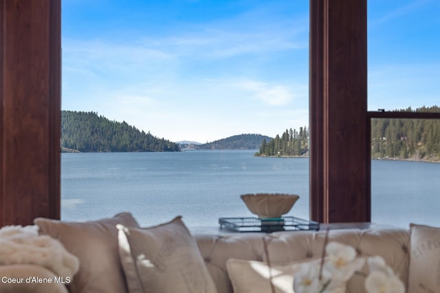water view with a mountain backdrop