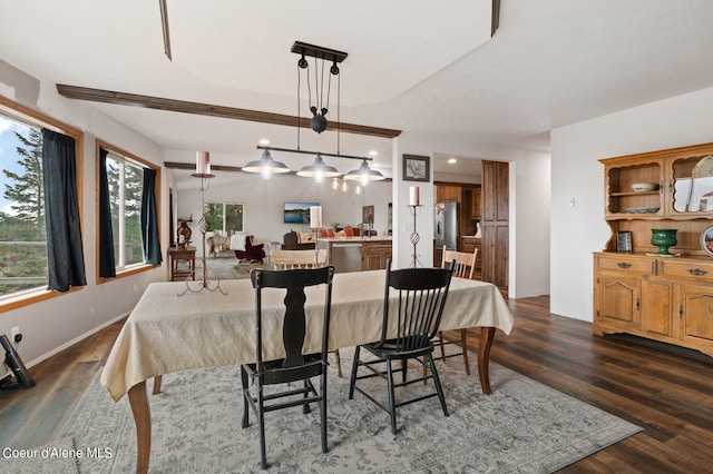 1341 Merideth Rd, Plummer, ID 83851 - dining room featuring dark wood-style floors and baseboards