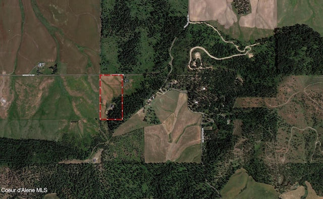 1341 Merideth Rd, Plummer, ID 83851 - aerial view of property's location featuring property parcel outlined