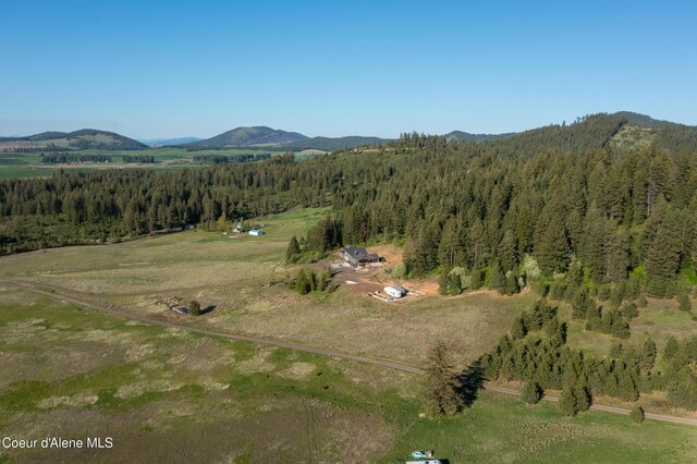 1341 Merideth Rd, Plummer, ID 83851 - aerial overview of property's location with a mountain backdrop and a forest