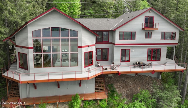 3361 Bottle Bay Rd, Sagle, ID 83860 - back of house featuring a balcony and a deck