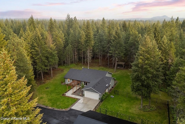 990 Goldfinch Ln, Spirit Lake, ID 83869 - aerial view at dusk of a forest view