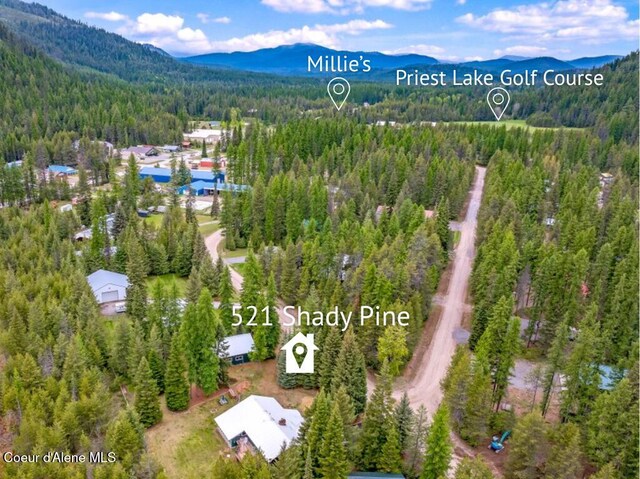 521 Shady Pines Loop, Priest Lake, ID 83856 - drone / aerial view of a forest and a mountain backdrop